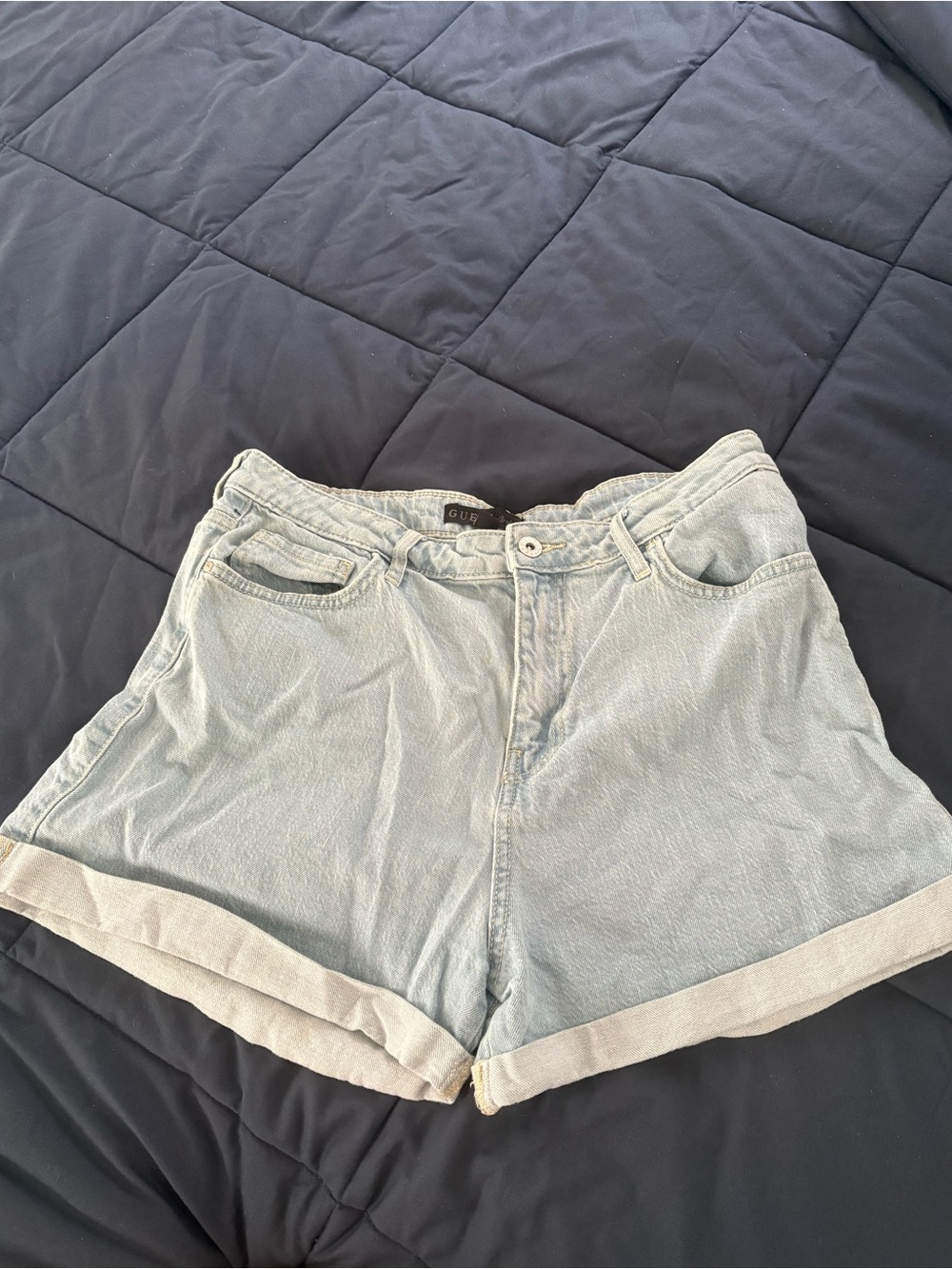 GUESS Light Blue Denim Shorts - Casual High-Waist